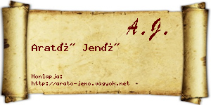 Arató Jenő névjegykártya