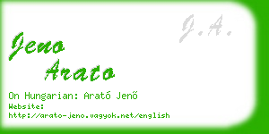 jeno arato business card