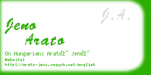jeno arato business card